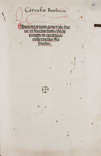 BIEL (Gabriel). Inventarium generale. Breve et succintum contentorum in quattuor...