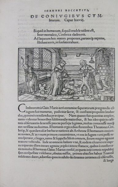 BOCCACE (Giovanni). Insigne Opus De Claris Mulieribus.
Berne, Mathias Apiarus, 1539.
In...