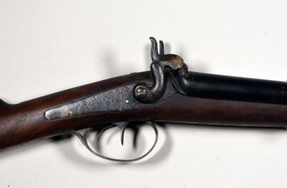 null Fusil de chasse à pistons, canons juxtaposés, baguette fer XIXe siècle L. 124...