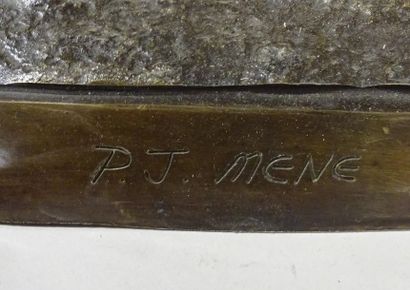 null *D'après Pierre-Jules MENE (1810-1879) L'accolade Bronze à patine médaille,...