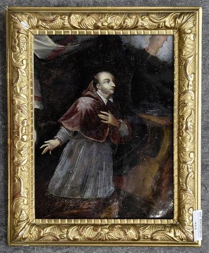 null Ecole FRANCAISE du XVIIe siècle La conversion de Saint-Ignace de Loyola Huile...