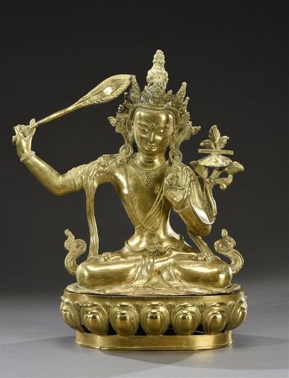 INDE - XXE SIÈCLE Bouddha en laiton
Années 1930
H. 43 cm