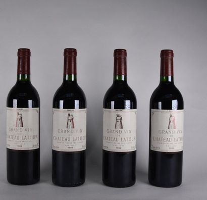 null 4 B CHÂTEAU LATOUR (B.G.+; e.l.s; quelques marques capsules) GCC1 Pauillac ...