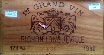 null 12 B CHÂTEAU PICHON LONGUEVILLE BARON (Caisse Bois d'origine) B.G.- ou mieux...