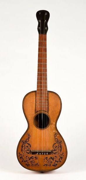 null Guitare italienne de Pasquale Vinaccia, année 1828 à Naples. Fond et éclisses...