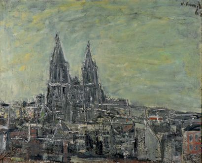 Erich SCHMID (1908-1984) La Cathédrale, 1964
Huile sur toile, signée et datée en...