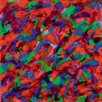 Jean-Louis VIBERT (Né en 1958) Sans-Titre, composition abstraite en rouge/bleu/vert
Acrylique,...