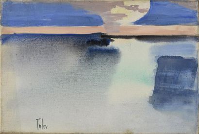 TOLEV, Jeanne Ravel dite (née en 1913) Paysage
Acrylique sur toile, signée en bas...