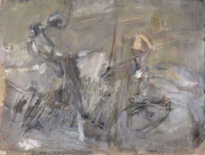 Jean-Pierre RISOS (1934-1992) Sans titre, 1963
Huile sur papier, signée et datée...