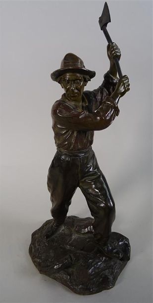 null Paul d'AIRE (act. vers 1890-1910) Le bucheron Bronze à patine brune, signé sur...