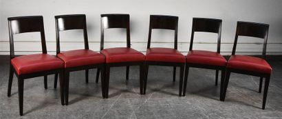 null Philippe HUREL ( né en 1955) Suite de six chaises, modèle "Saint-James" (?),...