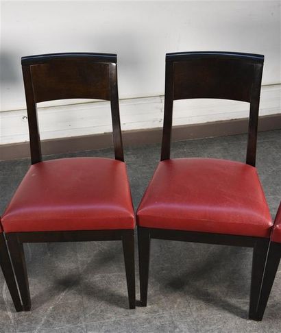 null Philippe HUREL ( né en 1955) Suite de six chaises, modèle "Saint-James" (?),...