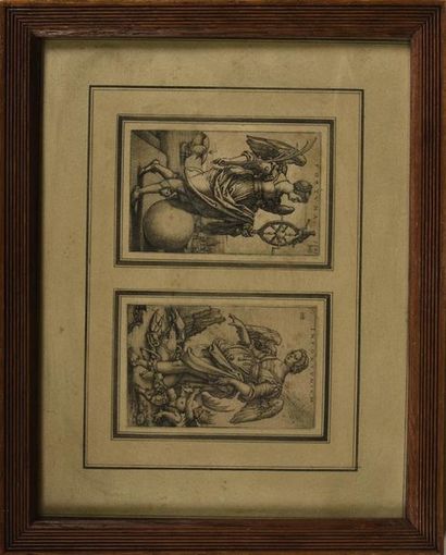 null Hans Sebald BEHAM (1500-1550) Fortuna et Infortunum, 1541 Gravure sur cuivre....