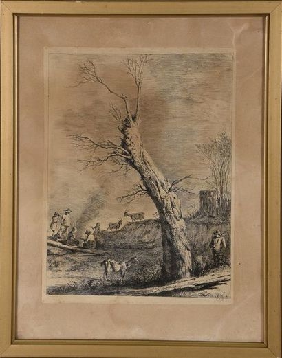 null Jean-Jacques de BOISSIEU (1736-1810) L'hiver ; d'après un dessin fait à Saint-Chamond,...
