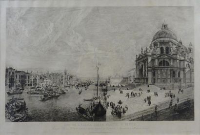 null Alfred Louis BRUNET-DEBAINES (1845-1939) d'après Canaletto Eglise de la Salute...
