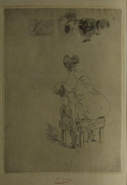null Félicien ROPS (1833 - 1898) Le gaillard d'arrière. Eau-forte et aquatinte. Exsteens...