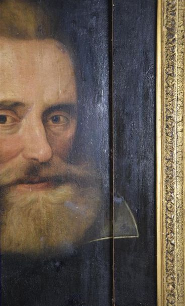 null Ecole HOLLANDAISE du XVIIe siècle Portrait d'homme barbu Huile sur panneau de...