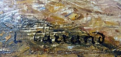 null Louis CARRAND (1821-1899) Paysage Huile sur papier marouflé sur carton, signé...