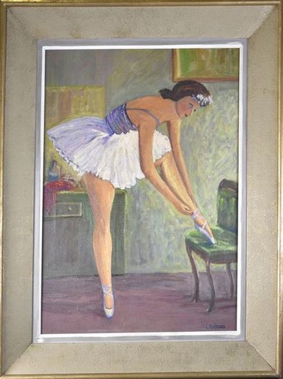 null Lucien QUENARD (1902-1995) Danseuse au tutu Huile sur toile signée en bas à...