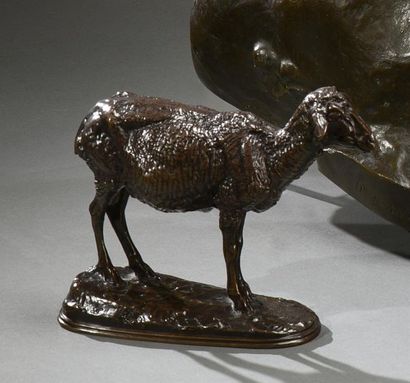 Emmanuel Fremiet (1824-1910) Mouton tondu
Épreuve en bronze à patine marron, signée...