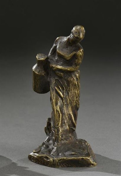 Aimé-Jules DALOU (1838-1902) La laitière
Épreuve en bronze à patine marron, signée...