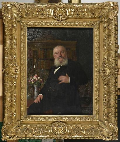 Georges Croegaert (1848-1923) Portrait d'homme
Huile sur toile, signée et datée 1907...