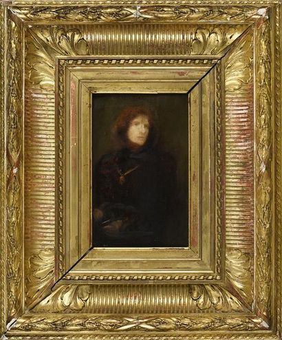 Charles Sprague PEARCE (1851-1914) Portrait présumé de Sarah Bernard
Huile sur panneau...