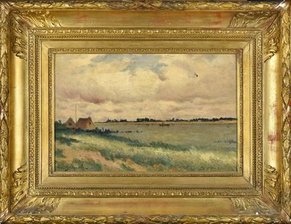 Alfred CASILE (1848-1909) Paysage aux chaumières
Huile sur toile, signée en bas à...