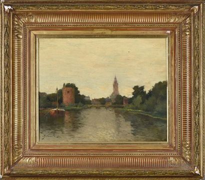 Alfred CASILE (1848-1909) Bords de rivière
Huile sur toile signée en bas à gauche
H....