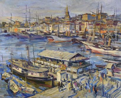 Lucien ADRION (1889-1953) Le Vieux-Port, Marseille
Huile sur toile signée en bas...