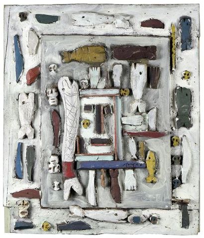 Armand AVRIL (né en 1926) 
Hommage aux Eskimos,2008
Bas-relief réalisé à partir d'éléments...