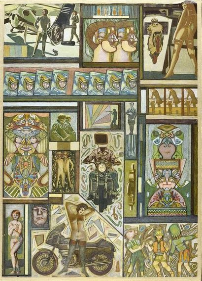 Mirabelle DORS (1913-1991) 
Musée du Luxembourg, 1978
Technique mixte, collage et...
