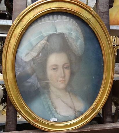 null Ecole FRANCAISE de la fin du XVIIIe ou début du XIXe siècle Portrait de femme...