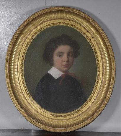 null Antoine - François-Louis JUBIEN (1833-1909) Portrait de Victor Berne enfant...
