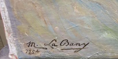 null Maurice LA BANY (XIX-XX) Le port de Saint Tropez Huile sur toile signée en bas...
