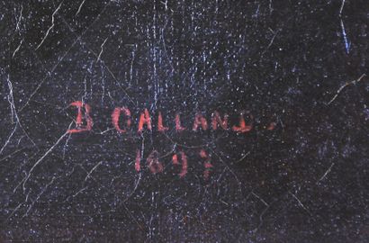 null B. GALLAND*** - Ecole FRANCAISE de la fin du XIXe siècle Nature morte aux asperges...