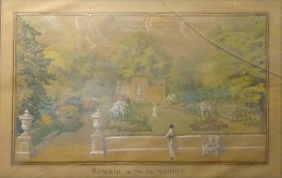 null Ecole Française XXe siècle - Roseraie de M. Ed. MATHIEU - H. 39,5 cm L. 67 cm...