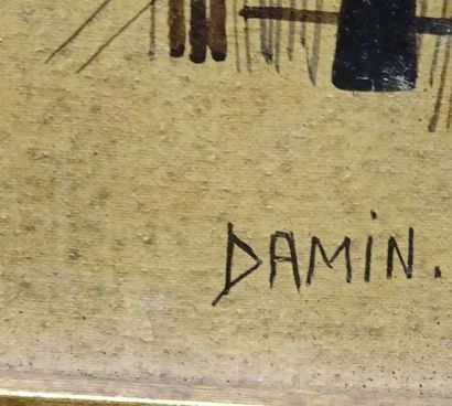 null Georges DAMIN ( né en 1942) Place du Tertre Huile sur toile signée en bas à...