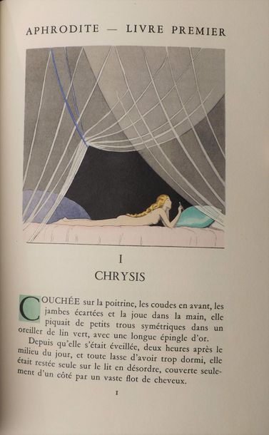 LOUYS (P.) Aphrodite.
Paris, Creuzevault, 1936.
In-4°, demi-maroquin framboise à...