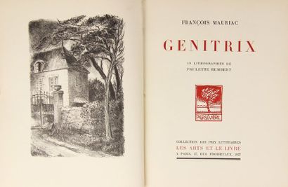 MAURIAC (Fr.) Genitrix.
Paris, les Arts et le Livre, 1927.
In-12 carré, demi-maroquin...