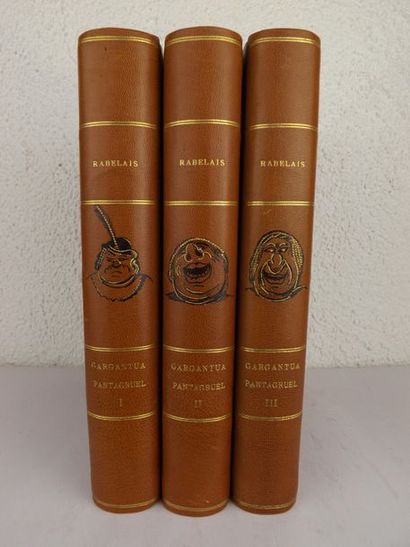 RABELAIS (F.) Gargantua-Pantagruel.
Paris, Le Rameau d'Or, (1950).
3 vol. in-8, chagrin...