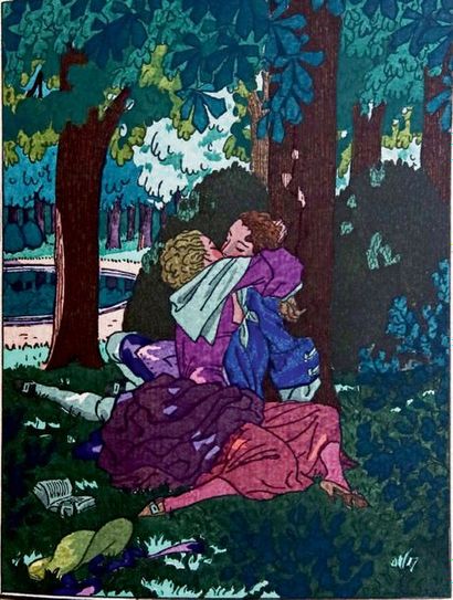 BOYLESVE (R.) La leçon d'amour dans un parc.
Paris, Lapina, 1926.
In-4°, demi-maroquin...