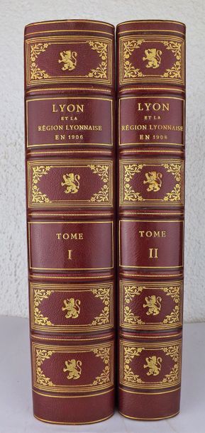 null LYON ET LA RÉGION LYONNAISE en 1906.
Lyon, Rey, 1906.
2 forts volumes in-4°,...