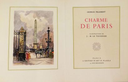 PILLEMENT (Georges) * Charme de Paris.
Paris, Piazza, 1959.
In-4° en feuilles sous...