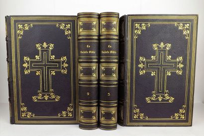 null [BIBLE].
La Sainte Bible traduite par Lemaistre de Sacy.
Paris, Furne, 1845.
4...
