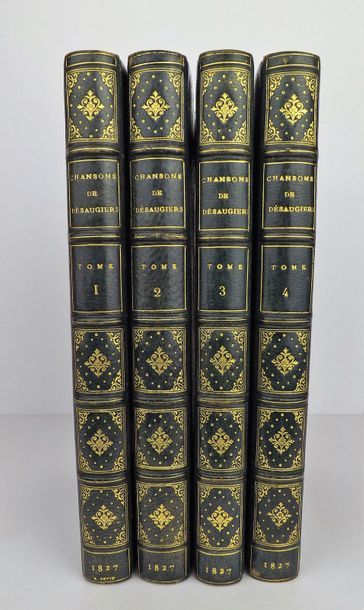 DESAUGIERS Chansons et poésies diverses.
Paris, Ladvocat, 1827.
4 vol. in-12 demi-maroquin...