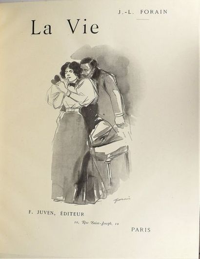 FORAIN (J. L.) La Vie.
Paris, Juven, s.d.
In-folio, demi-maroquin havane à coins,...