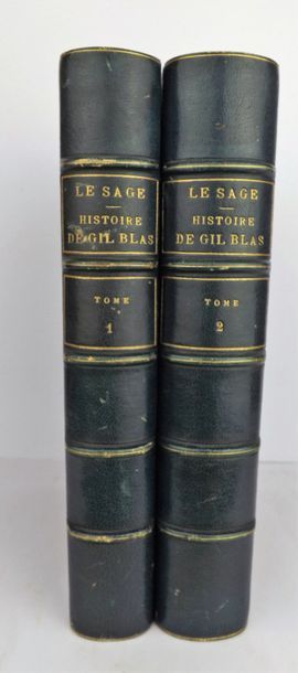 LESAGE Histoire de Gil Blas de Santillane.
Paris, Garnier, 1864.
2 volumes in-8,...