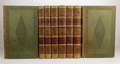 MONTESQUIEU Oeuvres.
Paris, Dalibon, 1822.
8 vol. in-8, veau vert, large dentelle...