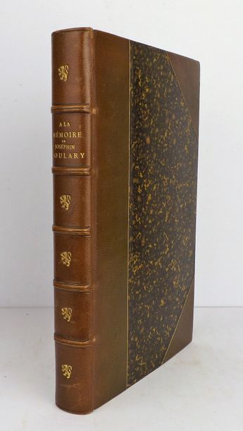 VINGTRINIER (Em.) A la mémoire de Josephin Soulary.
Lyon, Stork (1892).
In-8, demi-maroquin...
